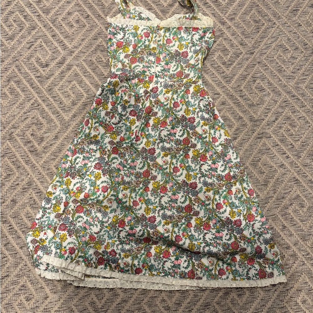 🌸 Handmade Vintage Floral Lace-Trim Sundress | XS - Picture 2 of 2